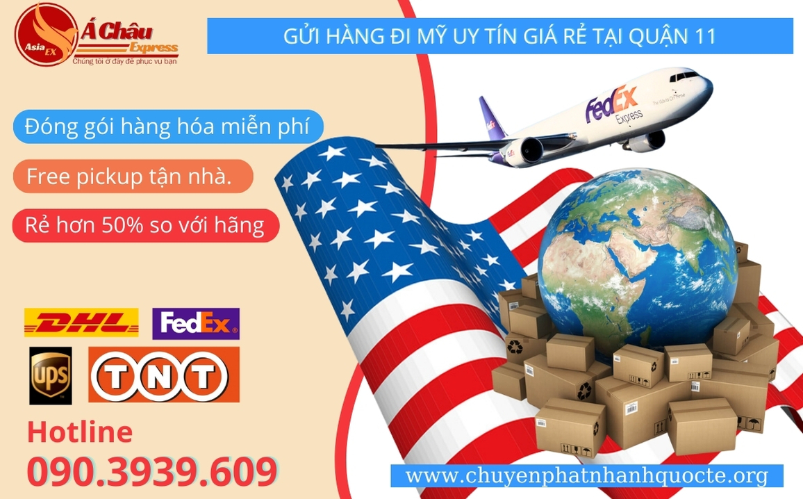 Gửi hàng đi Mỹ uy tín giá rẻ tại Quận 11